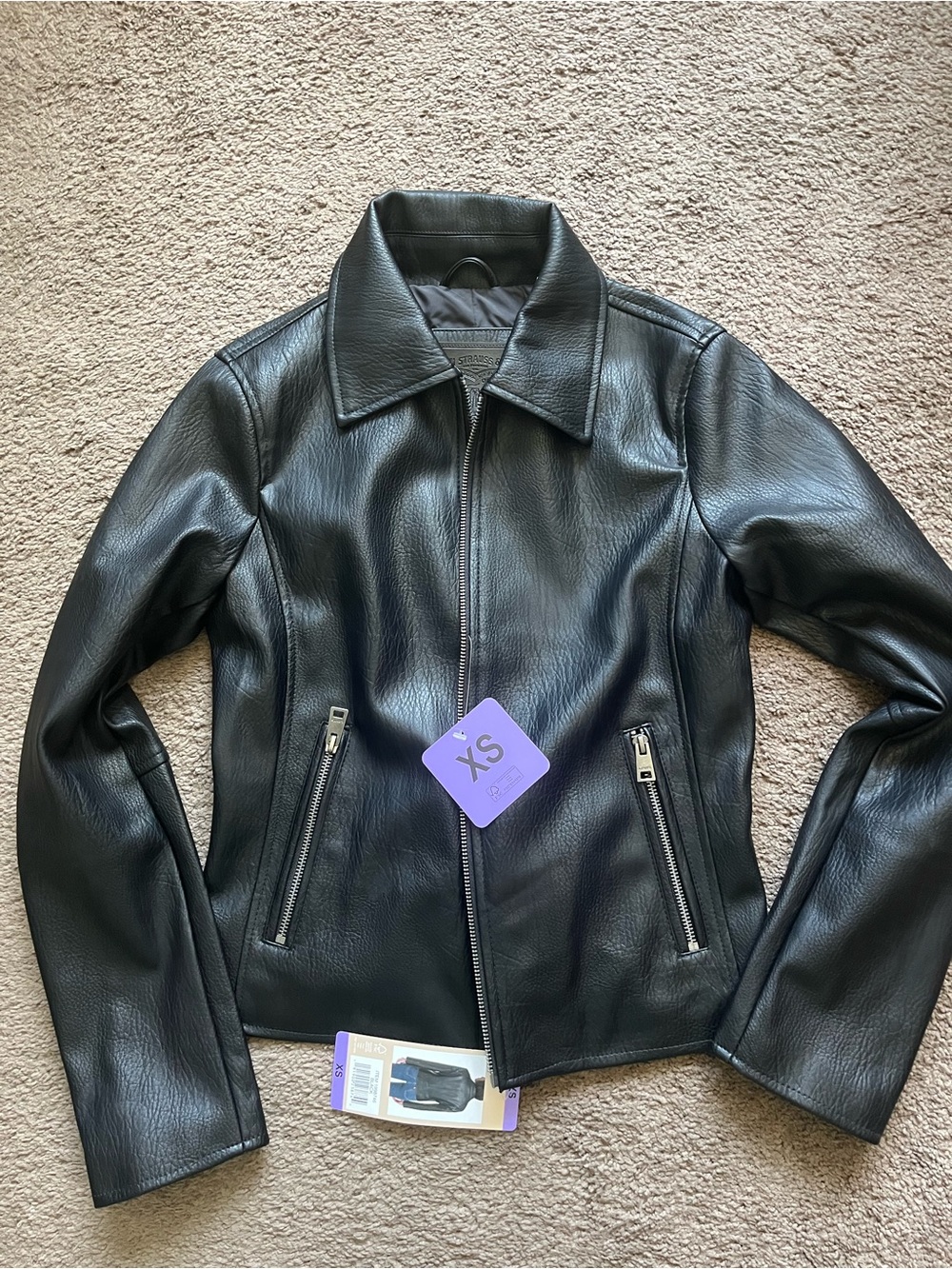 Signature by Levi Strauss Women's Black Leather Zip Jacket